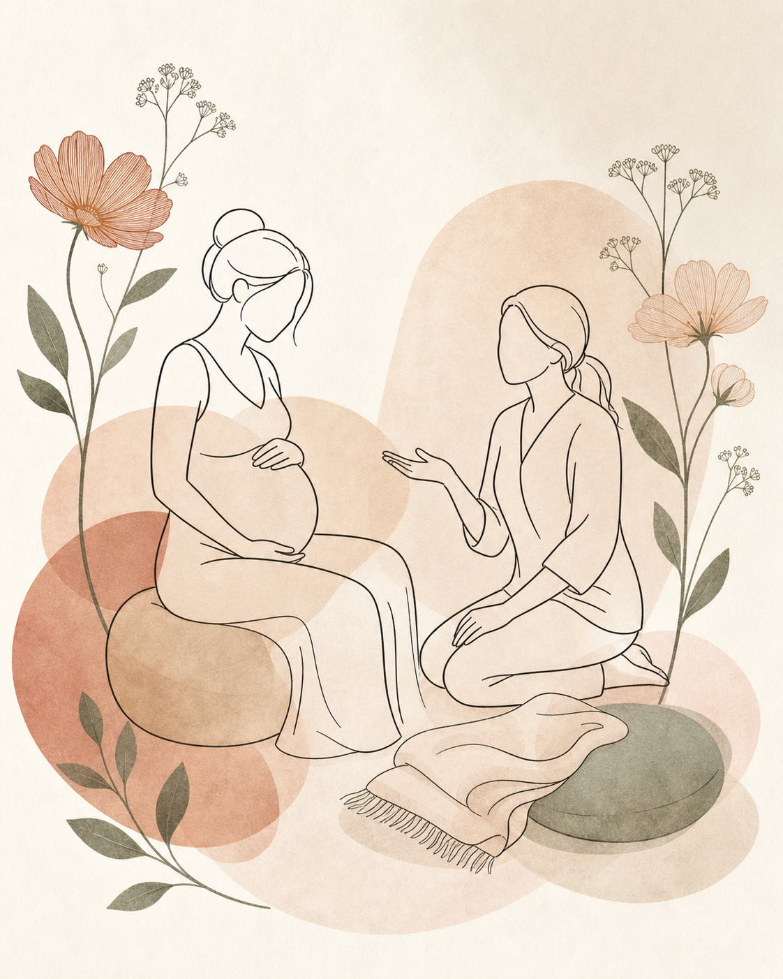 Pregnant woman in calm clinical consultation room