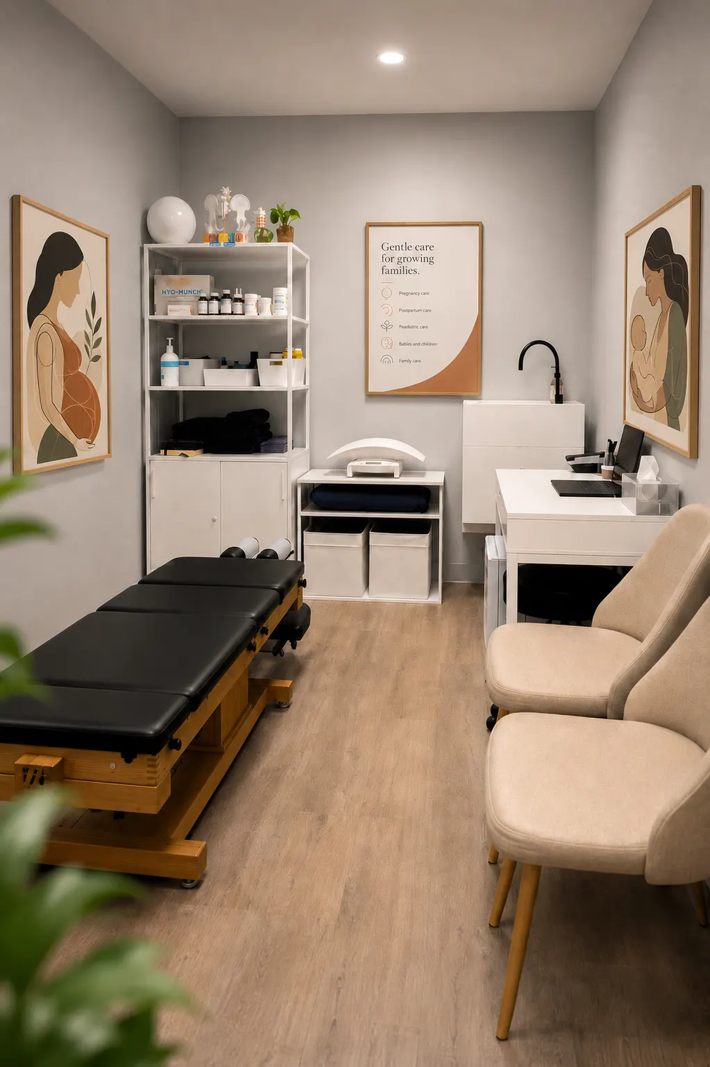 Chiropractic treatment room at Cindy Tu Chiropractic